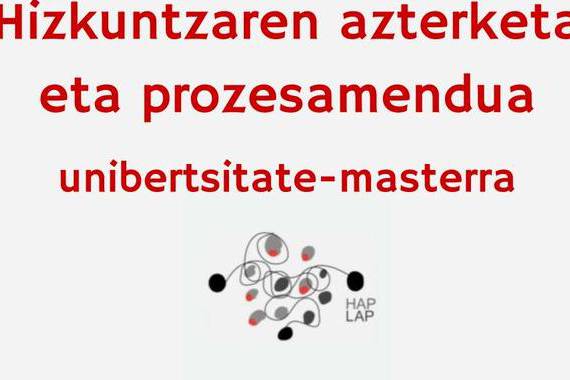 Hap-Lap, euskaraz eta ingelesez den EHUko master bakarra