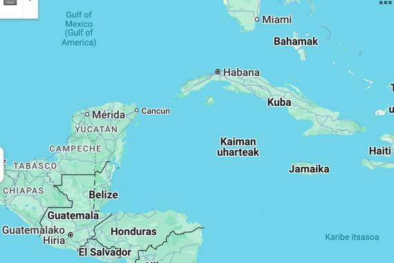 Kalte kolateralak: Mexikoko Golkoak euskaraz agertzeari utzi dio Google Maps-en