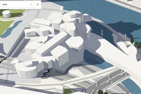 Mapa libreetan eraikinak 3D eran, ikusgarri