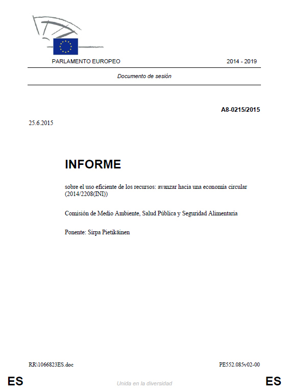 Europar Parlamentuaren informearen azala