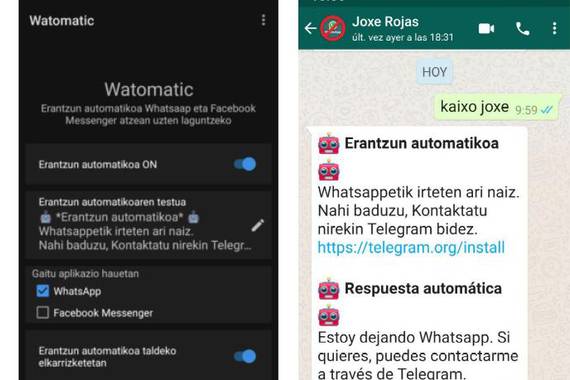 Whatsapp uztekotan, Watomatic-ek trantsizioan lagun zaitzake