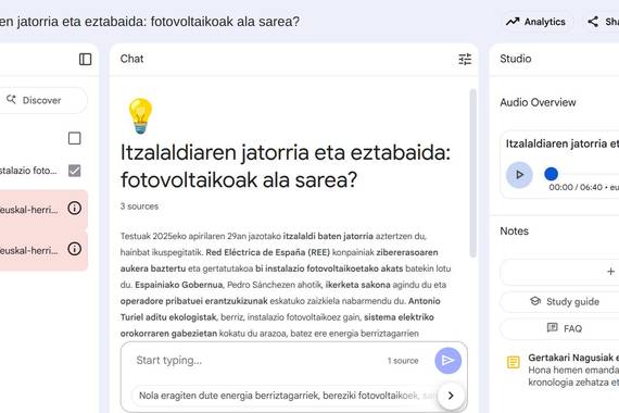 NotebookLM-k euskarazko podkastak sortzen dizkizu automatikoki orain