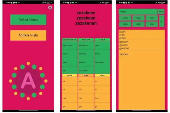 Adizkinator, euskal aditza ezagutzeko aplikazioa
