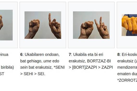 Euskarazko zenbakien etimologia, zenbaketa keinuetan oinarritua