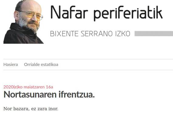Bixente Serrano Izko pentsalari nafarra hil da