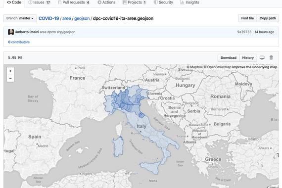Italiak Github bidez zabaltzen du Koronabirusaren informazioa