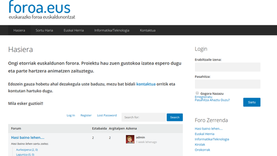 Foroa.eus, euskarazko foroa euskaldunontzat