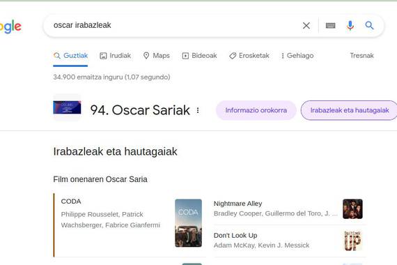 Oscarren gauean, CODA garaile eta Will Smith protagonista
