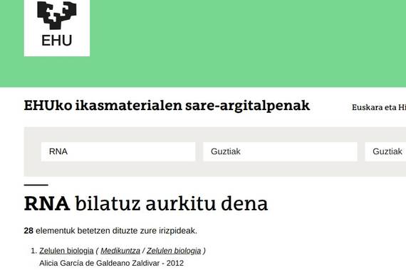 EHUko euskarazko ikasmaterialen biltegi eta bilatzaileak