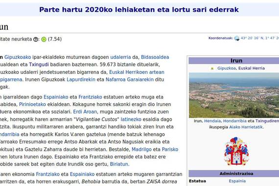 Irun dezagun sarea: Wikipediako artikuluen lehiaketa