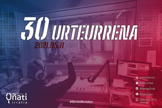 Oñati Irratiak 30 urte bete ditu gaur