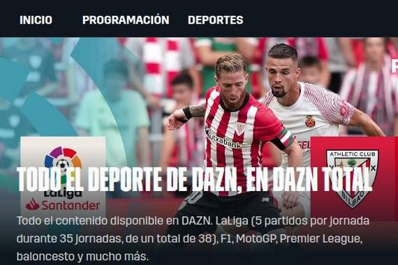 DAZN kirol streaming-eko zerbitzuan, euskarazko lokuzioa futbolean