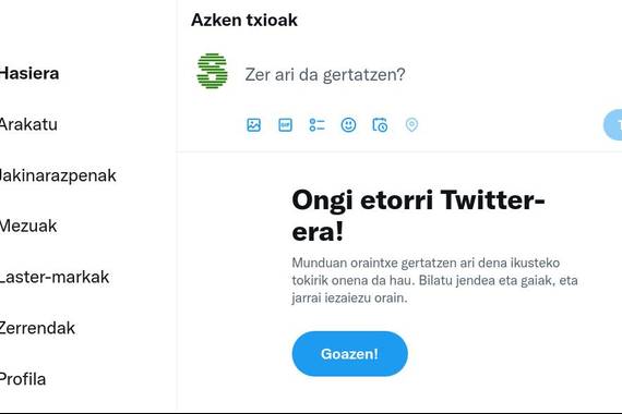Twitter euskaraz baduzu, timeline nagusia hondatu zaizu ordenagailuan