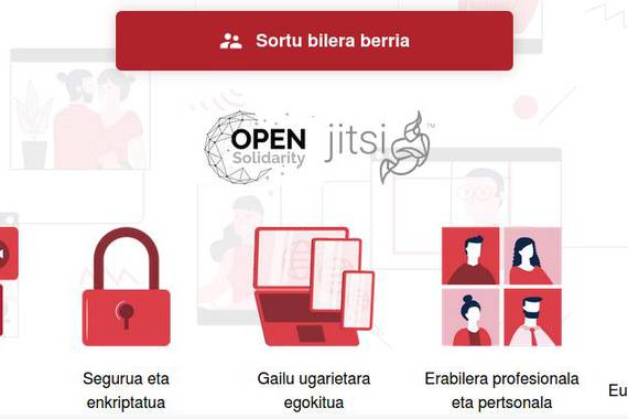 Jitsi euskaraz, telekonferentziak libreki antolatzeko instantzia batean