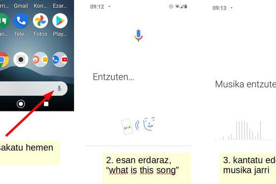 Kantu bilaketa Android telefonoetan, halamoduzkoa
