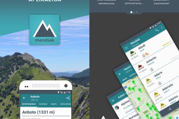 Aldaketak Mendiak aplikazioan eta webgunean