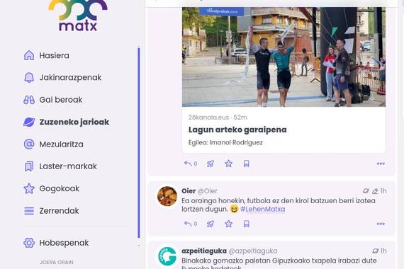 Mastodonen oinarritutako Matx.eus sare soziala abiatu da, euskal kirolaz jarduteko
