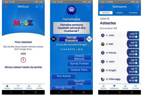 Mihiluzen aplikazioarekin jokatzeko aukera gaurdanik, lehiakideekin batera