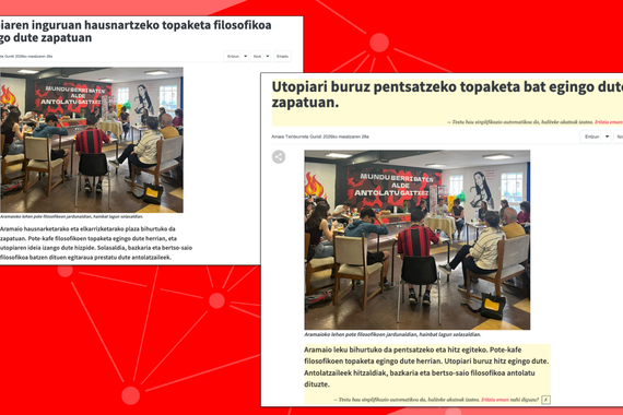 AA bidezko euskara errazagoko testuak Tokikom sareko agerkarietan
