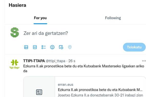 Twitterren timeline hondatua, euskaraz hobeto orain!