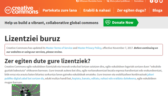 GPL eta Creative Commons lizentziak euskaraz daude orain
