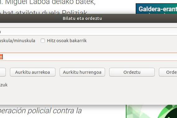 20.06: Kopiatu eta Itsatsi, Bilatu eta Ordeztu.